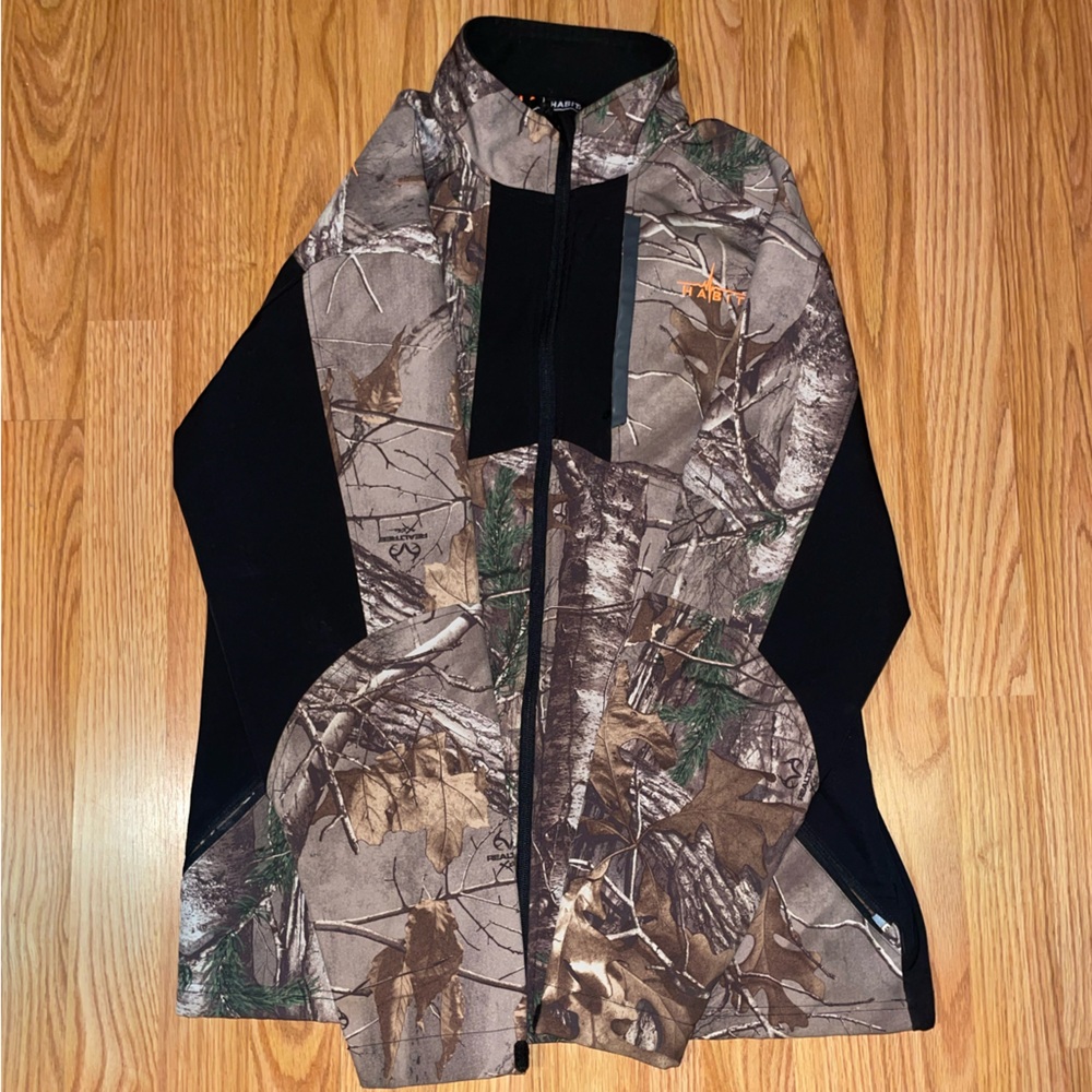 “HABIT” Camo Hunting Jacket with Black Accents